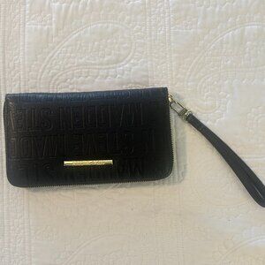 Steve Madden Black Zip-Around Wristlet Wallet